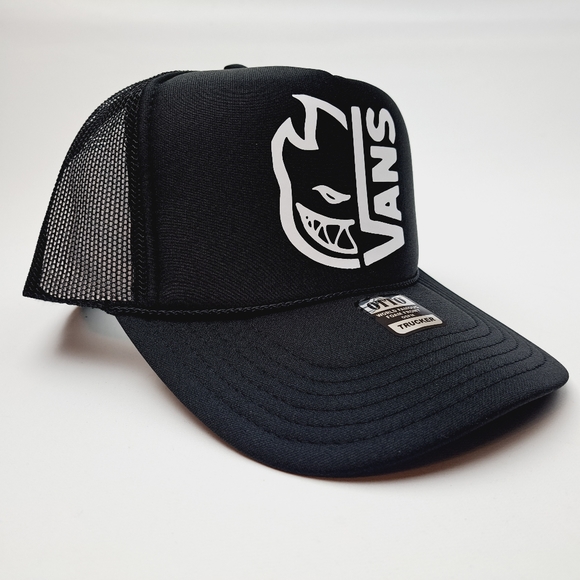 Spitfire Van's Foam Trucker Mesh Snapback Cap Hat Black - Picture 3 of 4